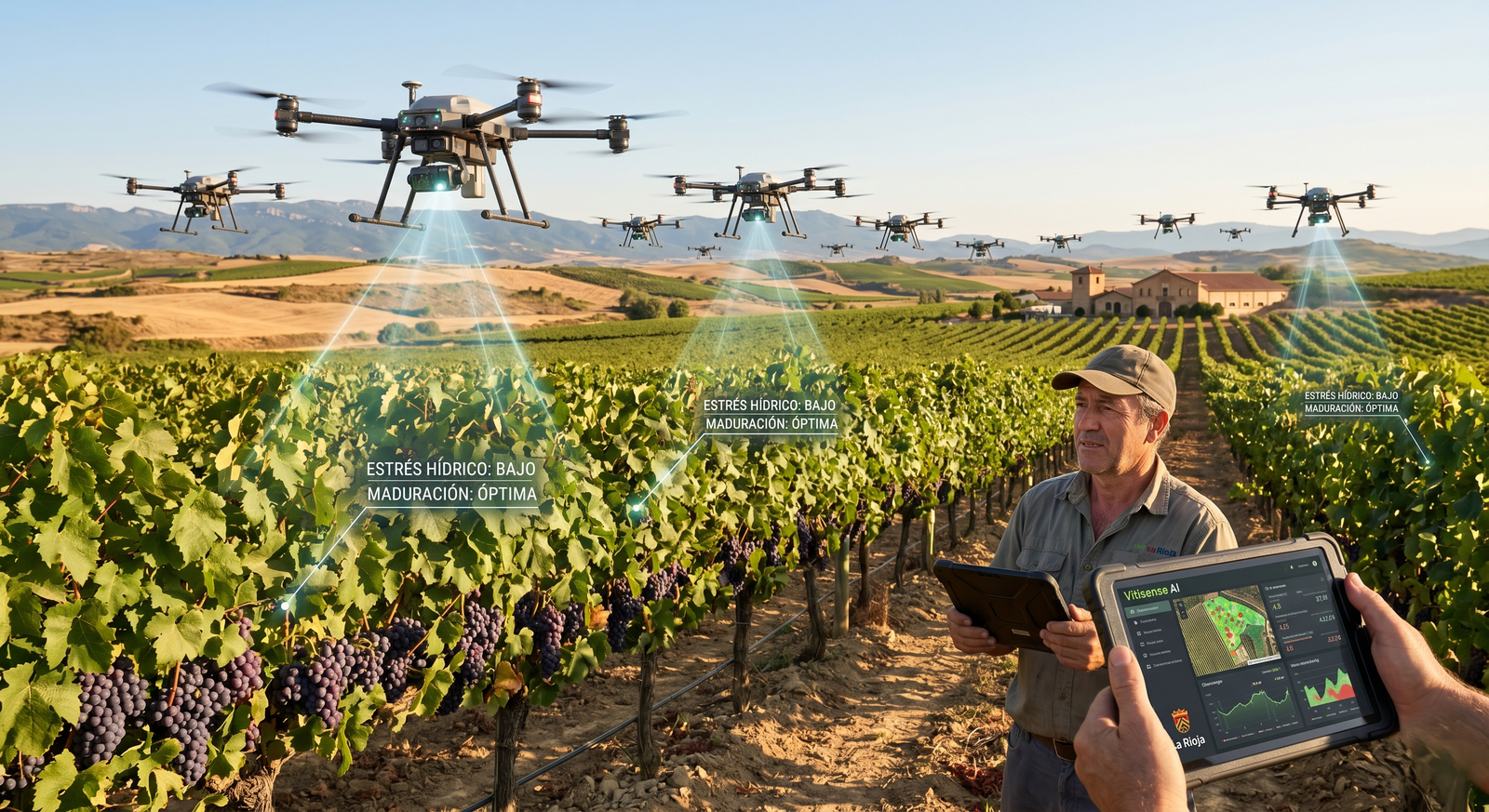 La Revolución Silenciosa en La Rioja: Enjambres de Drones con Inteligencia Artificial Optimizan la Vendimia Planta por Planta
